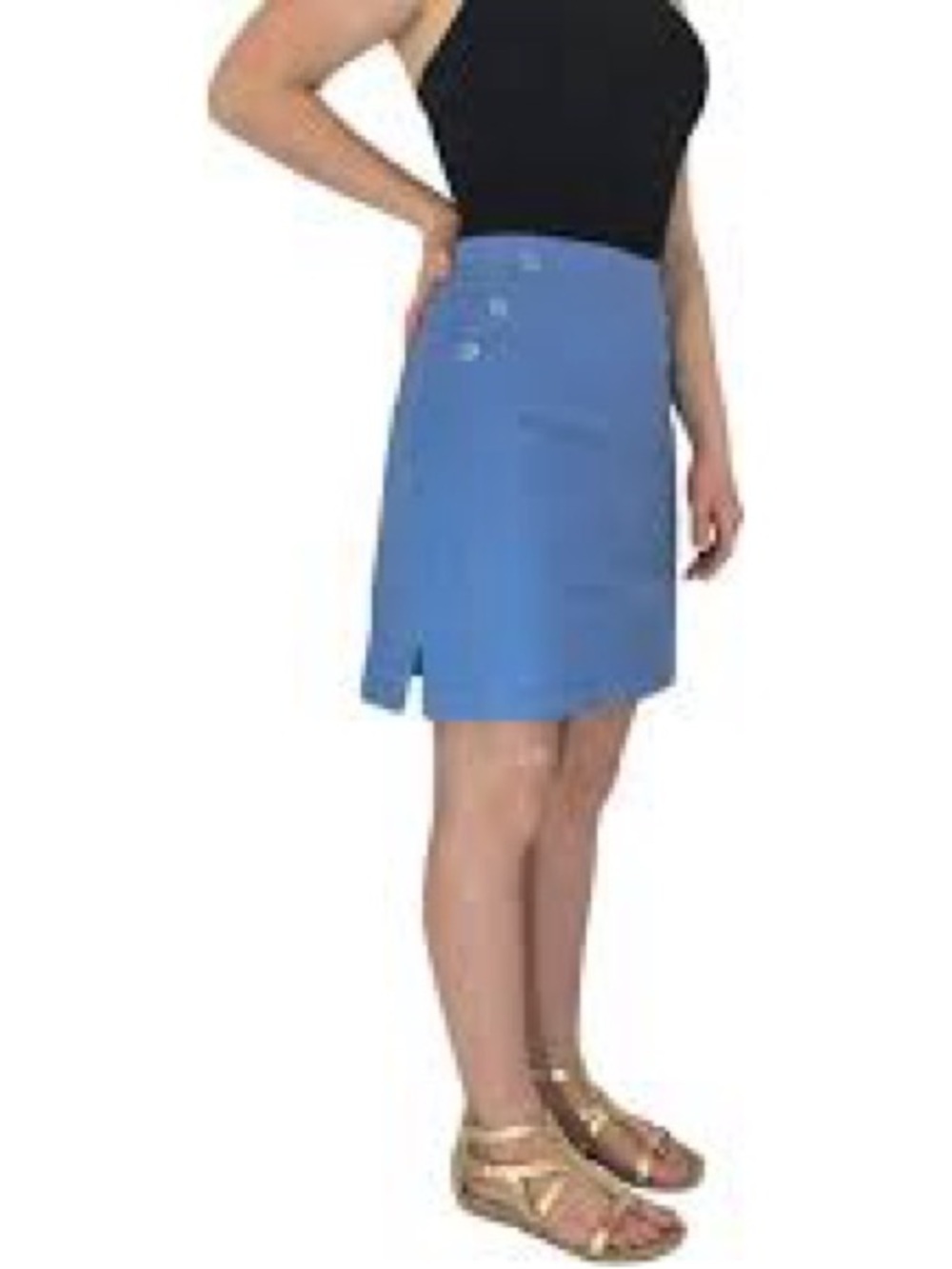 Rafaella Periwinkle Blue A-Line Skort with Side Buttons